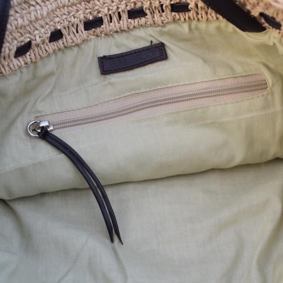 Eddie Bauer Woven Straw and Leather Tote - Picture 9 of 16